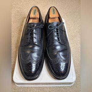 Florsheim Impeoal Black Leather Wingtip 92604 8.5C made in 1975